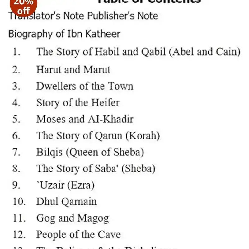 Stories from the Quran By Ibn Kathir